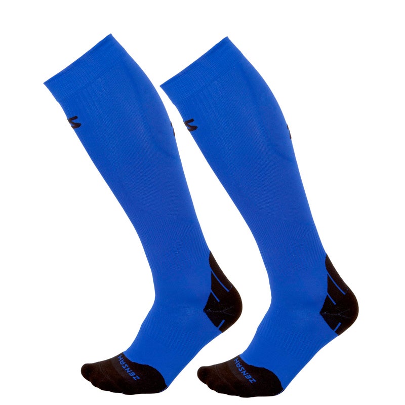 Zensah Tech+ Compression Socks - Knee High Running Socks for Sports, Travel, Made in Italy (Electric Blue, Large) - Image 5